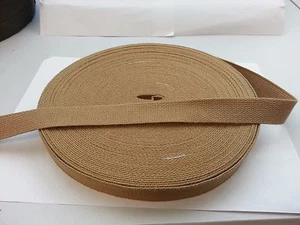 25 mm 1 Zoll Braun LEINWAND Regenverstärkt Zum Selbermachen Baumwolle Gurtband Tasche Gürtel x 1 Yard - Bild 1 von 1