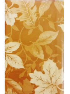 Bountiful Harvest Vinyl Tablecloths  Leaves  Gold Asst. Extra Large Sizes