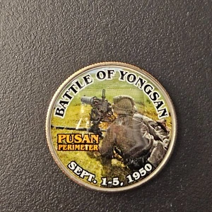Colorized Kennedy Half Dollar Korean War Battle of Yongsan Pusan Perimeter Army - Picture 1 of 4