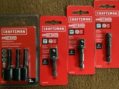 CRAFTSMAN 6 Piezas Taladro Driver Enchufe Adaptadores y Tuercas NUEVO - Envío el Mismo Día Foto 1 de 4