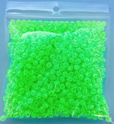 Pkg of 1000 each Limetreuse--aka "Guide Green" UV 5mm Plastic Round Beads - Image 1 of 2