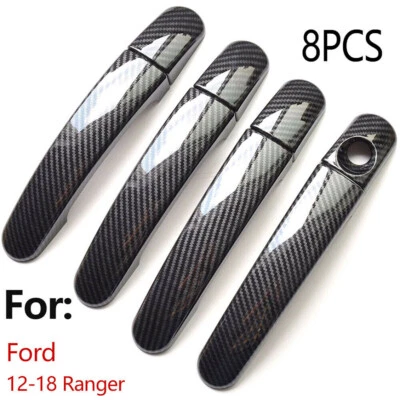 For Ford 12-18 Ranger Car Carbon Fiber Accessories Door Handle Covers Trims Foto 1 de 4