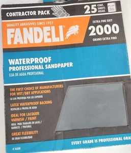 FANDELI Waterproof Professional Sandpaper 2000 GRIT - Contractor Pack, 25 Sheets - Picture 1 of 1
