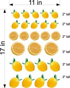 HOJA DE CALCOMANÍAS DE LIMÓN PARA DECORAR TU JUGO SOPORTE DE LIMONADA A TODO COLOR REALISTA - Imagen 1 de 1