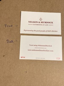 Marvel's Daredevil Business Card Nelson & Murdock  Charlie Cox