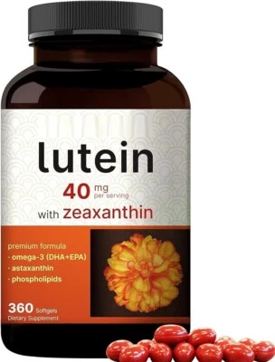 Lutein 40 mg with Zeaxanthin 360 gels Astaxanthin/Phosphalipids/Omega-3/Krill - Image 1 of 2