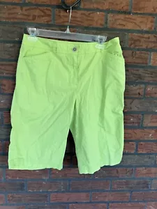 Neongelb/grüne Bermuda Shorts Gr. 5 Wandern 80er Chicos vorne flach Stretch - Bild 1 von 12