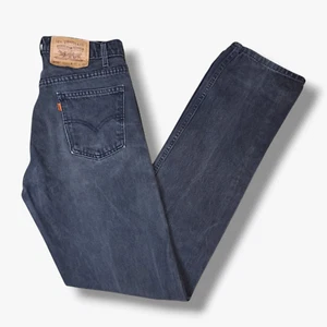 VINTAGE Levis 505 Denim Jeans W30 L36 Herren Schwarz Regular Straight Orange Tab 90s - Bild 1 von 15
