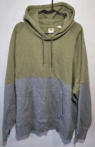 Levi's Strauss Jacket Mens 2XL Gray Green Hoodie Sweatshirt Pullover Fleece - Picture 1 of 4