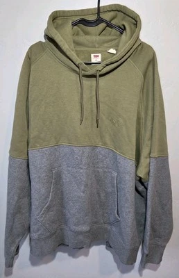 Levi's Strauss Jacket Mens 2XL Gray Green Hoodie Sweatshirt Pullover Fleece - Image 1 of 4