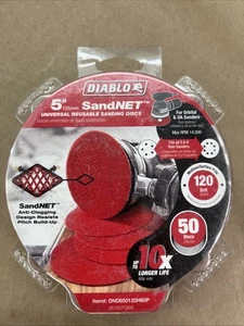 Diablo 5" SandNET sanding Disc's 50 count 120 Grit - Picture 1 of 3