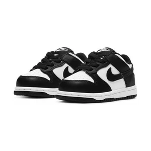 BOYS TODDLER NIKE DUNK LOW BABY_WHITE/BLACK-WHITE CW1589-100-SIZE 9 - Picture 1 of 2