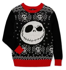 NEW boy's disney jack skeleton NIGHTMARE BEFORE CHRISTMAS SWEATER (M_8) - Picture 1 of 1