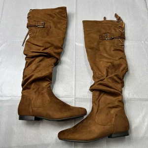 DREAM PAIRS Women's Colby BROWN Over The Knee Pull On Boots, Size 6.5 NEW!! - Picture 1 of 10