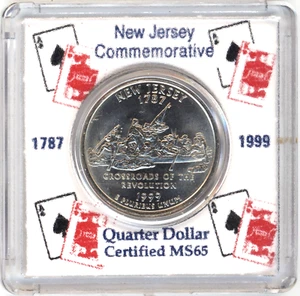1999-D New Jersey Commemorative State Quarter ~ in snap lock case ~ high grade - Picture 1 of 3