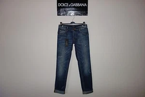 Dolce&Gabbana Black Label 14GOLD Logo Plate Faded&Dis. Jeans 44 IT 31 USMadeInIT - Picture 1 of 7