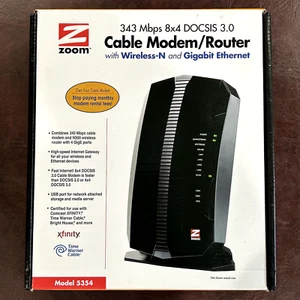 Zoom 343 Mbps 8x4 DOCSIS 3.0 Cable Modem Router, Wireless-N, Gigabit, model 5354 - Picture 1 of 7