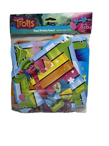 Trolls Happy Birthday Party Banner for Parties 6.59 Feet New - Picture 1 of 5