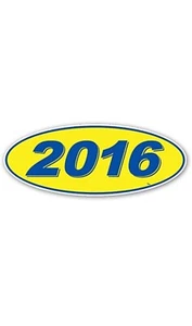 2016 Model Year Vinyl Car Window Stickers (Blue/Yellow) (12 of 1 Year Per Pack) - Picture 1 of 1