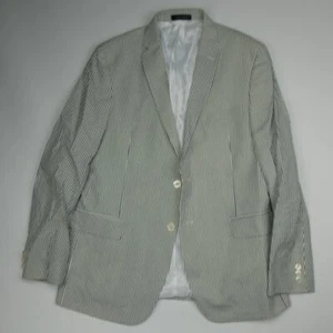 boy's Lauren Ralph Lauren seersucker sport coat blazer, 20R, blue white stripe - Picture 1 of 4