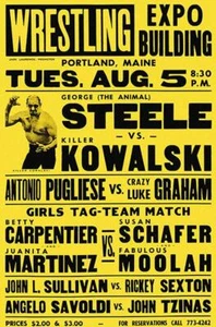 George The Animal Steele vs Killer Kowalski 1970's Wrestling Promotional Magnet - Picture 1 of 2