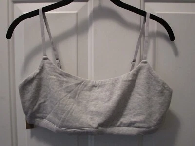 SKIMS COTTON JERSEY SCOOP NECK BRALETTE BRA IN LIGHT HEATHER GRAY  SIZE XL - Image 1 of 2