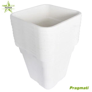 10 Pack Square White Nursery Pot Plastic Plant Flower Pots Container 3 Gallon - Picture 1 of 10