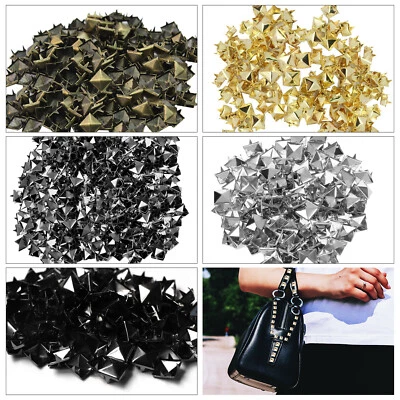Metallo a Piramide Forma Punk Borchie per Pelle Arte Borse Abbigliamento Giacche - Immagine 1 di 4