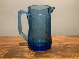 EAPG: Campbell & Jones 1885 Long Maple Leaf Electric Blue Creamer - Picture 1 of 6