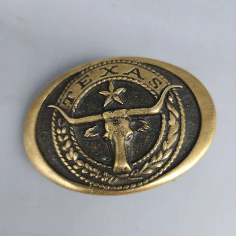Vintage Texas Longhorns Belt Buckle registered collection solid brass 1997 Cover