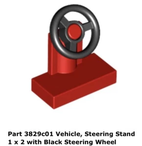 Lego 1x 3829c01 Red Vehicle, Steering Stand 1 x 2 with Black 6929 Space - Picture 1 of 1