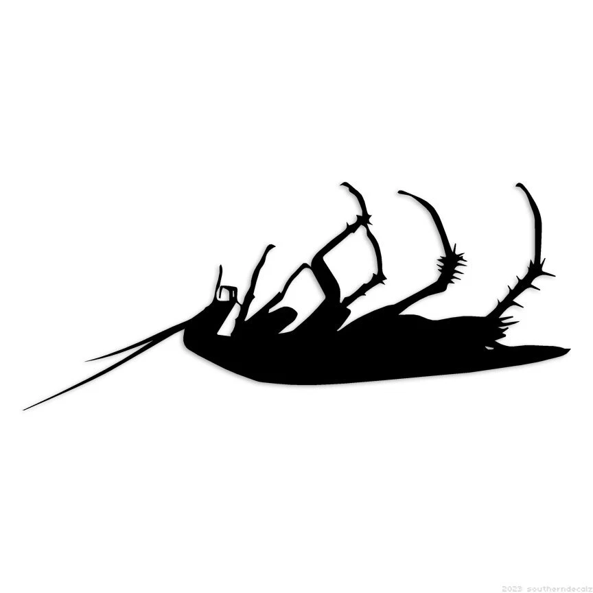 SOUTHERN DECALZ Dead Roach Cockroach - Decal Sticker - Multiple Colors & Sizes - ebn6771