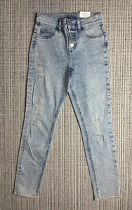NWT Justice Jeans Girls Size 10 Blue Acid Wash High Rise Jeggings Soft Stretch - Picture 1 of 24