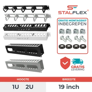 19 inch 1U 2U RACK kabelorganiser Kabelbeheer voor netwerkkasten - Zdjęcie 1 z 31