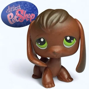Littlest Pet Shop #77 Dark Brown Beagle Dog Green Eyes Authentic Savannah #4 - Picture 1 of 7