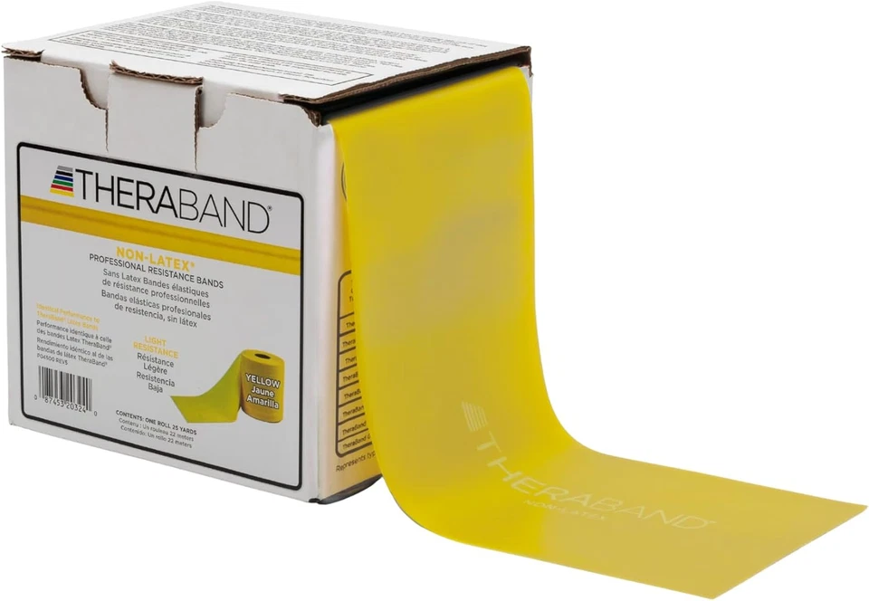 TheraBand Resistance Band 25 Yard Roll Thin Level 1 - Beginner Yellow