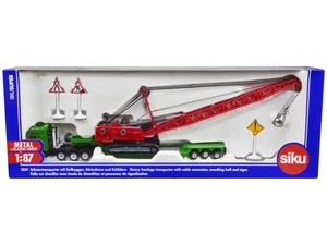 2023 Siku 1/87 Heavy Haulage Transporter Green & Liebherr Cable Excavator Red... - Picture 1 of 6
