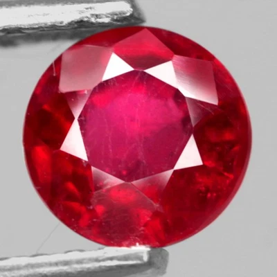 0.83Ct. Natural Gemstone Ruby Top Red Round Madagascar Beautiful Sparkles Color! - Image 1 of 4