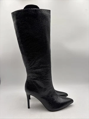 Mia Mujer MARYSOL Imitación Cuero Cremallera Hasta la Rodilla Botas Zapatos Talla 9 M Foto 1 de 4