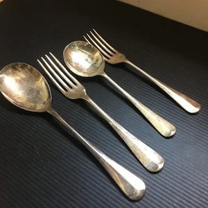 4 forchette e cucchiai vintage anni 60 EPNS A1 Sheffield England piatto argento ~ 8,5"L - Foto 1 di 4