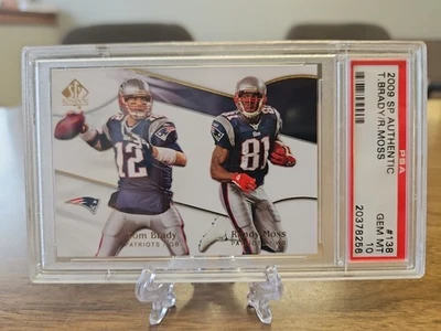 2009 SP подлинный #138 Moss/Brady PSA 10 TOM BRADY RANDY MOSS футбол патриотов - Изображение 1 из 3