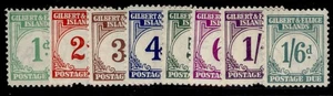 GILBERT AND ELLICE ISLANDS GVI SG D1-D8, 1940 franqueo debido conjunto, M COMO NUEVO. Cat 180€. - Imagen 1 de 1