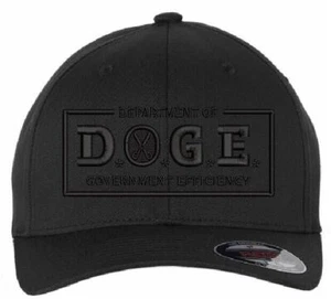 Sombrero DOGE Departamento de Gobierno Eficiencia Bordado BLACKOUT Flex fit Sombrero - Imagen 1 de 2