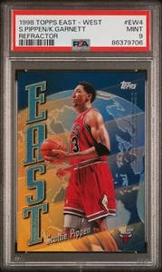 1998-99 Topps East West refractor #ew4 Kevin Garnett/Scottie Pippen PSA 9 como nuevo - Imagen 1 de 2