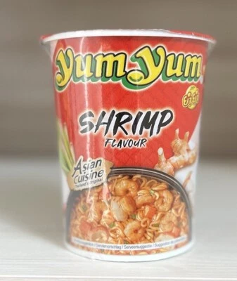 12x Yum Yum Instant Nudeln Shrimp Garnelen Noodle Becher Cup YumYum Nudelsuppen - Bild 1 von 4