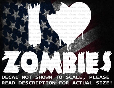 I Heart Zombies Vinilo Troquelado Coche Camión Ventana Calcomanía Adhesivo Vendedor de EE. UU. Foto 1 de 4