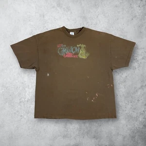 Vintage Dr Seuss How The Grinch Stole Christmas Movie Promo T-Shirt Brown 2XL - Picture 1 of 10