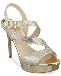 Marc Fisher Ulimas Platform Evening Sandals in Gold Size 7 M - Picture 1 of 3