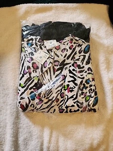 Scrubs RMF Set Multi Color Animal Print Womens Sz 4X - Picture 1 of 8