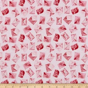 Fat Quarter Love Letters Pink And Red Allover 100% Cotton Quilting Fabric - Picture 1 of 1